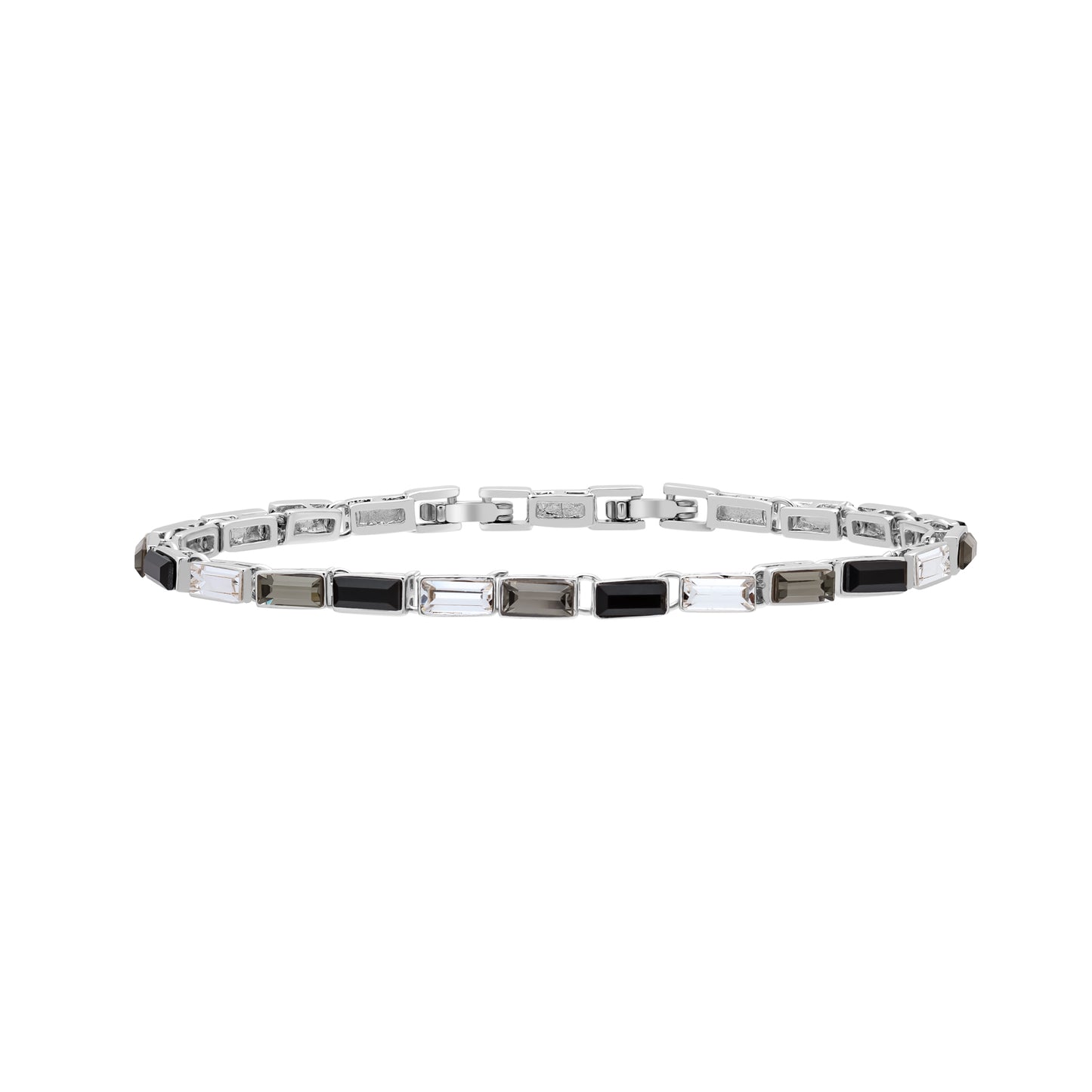 Emerald Cut Crystal Bracelet In Black Diamond And Jet