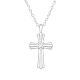 Sterling Silver Dainty Cross Pendant Necklace - Ag Sterling