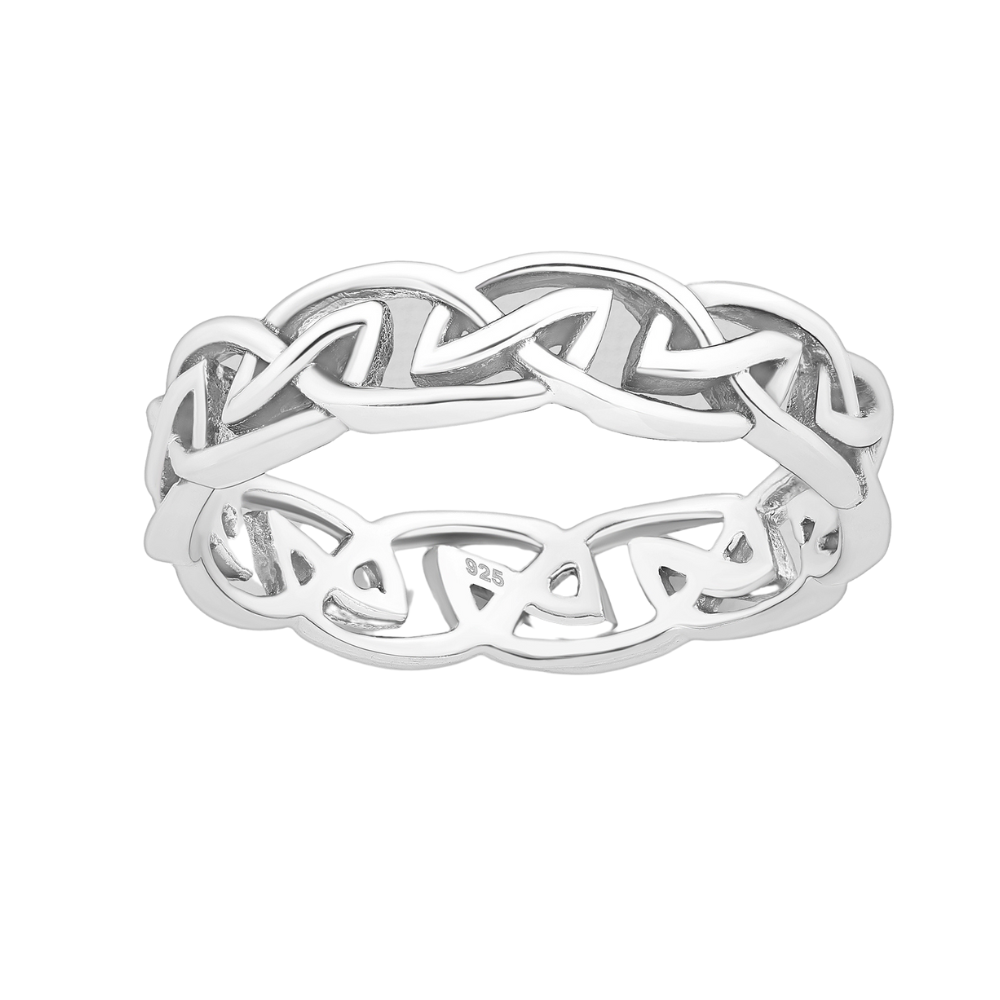 Sterling Silver Openwork Celtic Band Ring