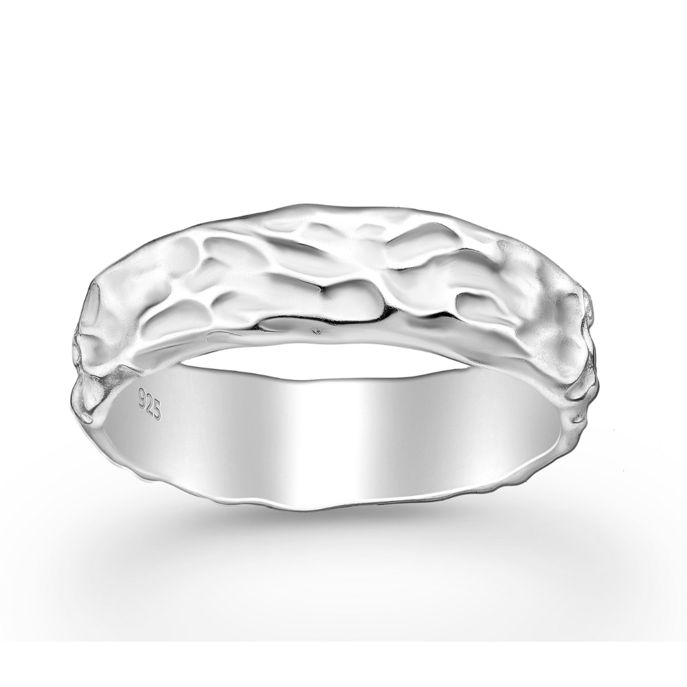 Sterling Silver Textured Band Ring