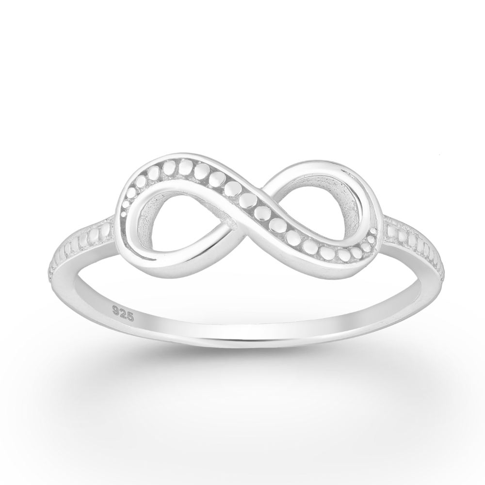 Sterling Silver Dotted Infinity Ring