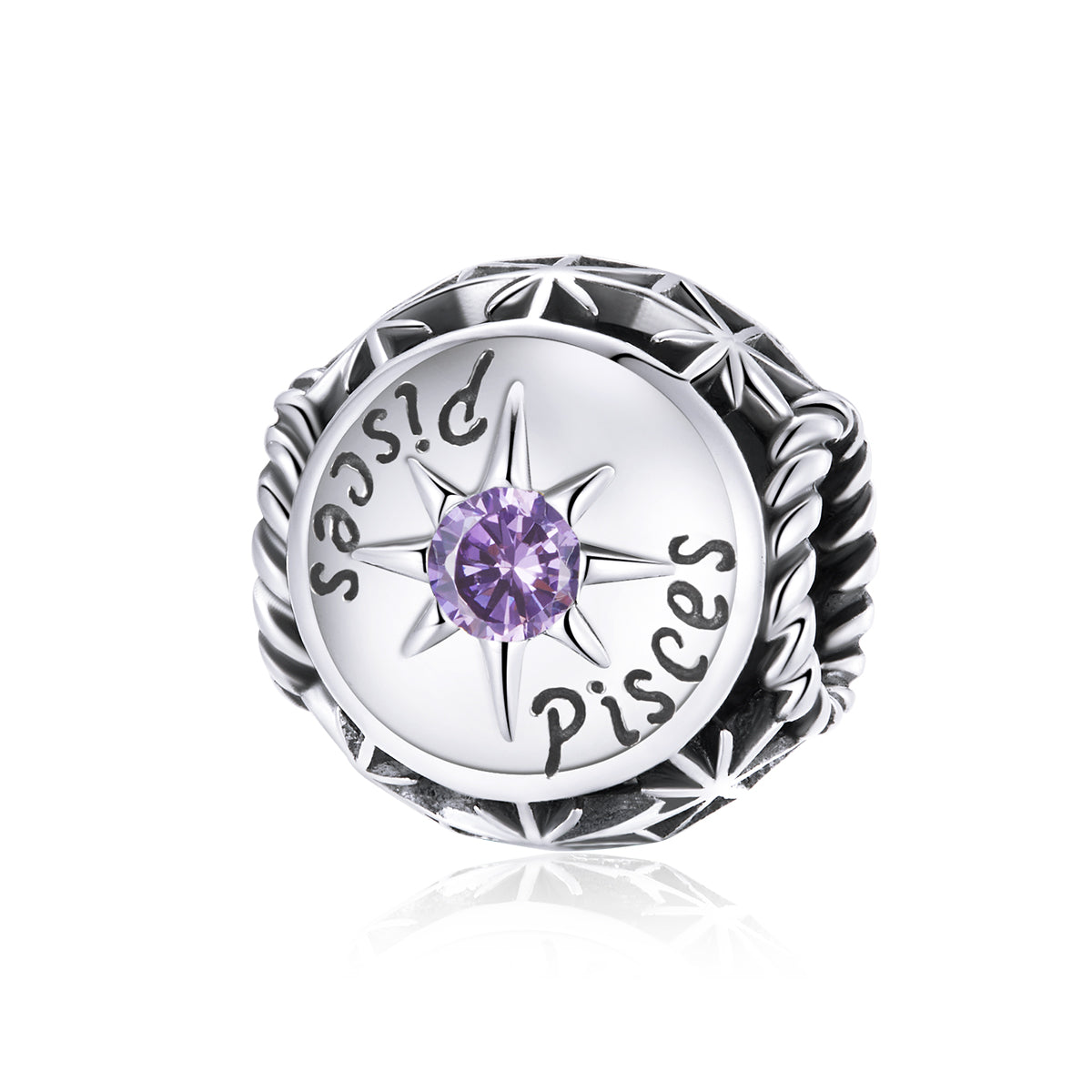 Cubic Zirconia & Sterling Silver Zodiac Sign