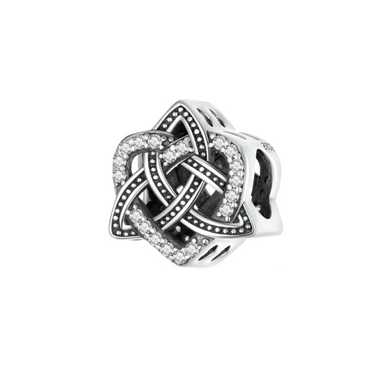 Cubic Zirconia & Sterling Silver Celtic Knot Charm