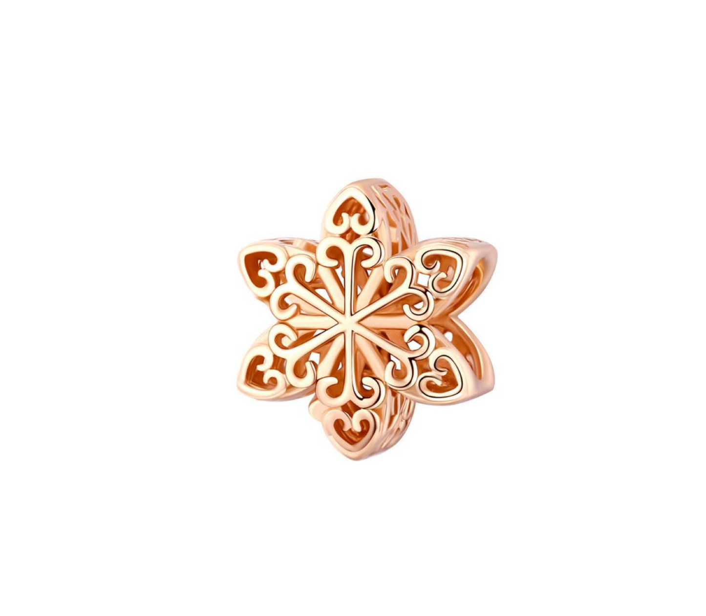 Sterling Silver & Rose Goldtone Snowflake Charm