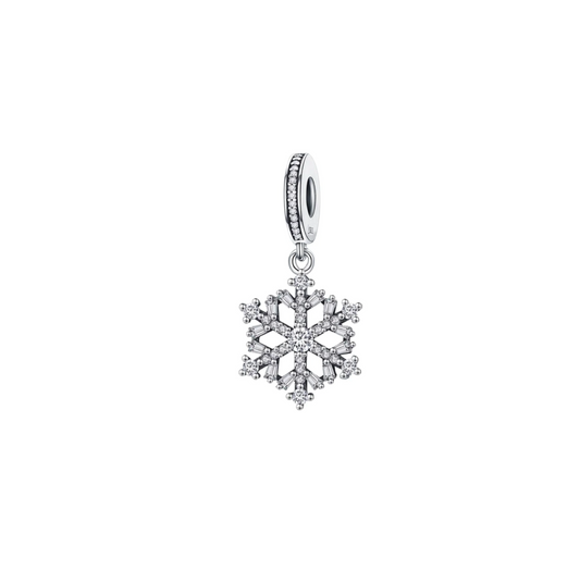 Cubic Zirconia & Sterling Silver Snowflake Charm