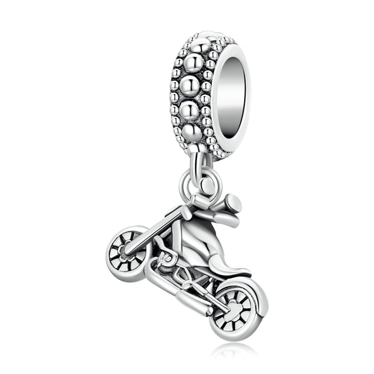 Sterling Silver Dangling Motorcycle Charm