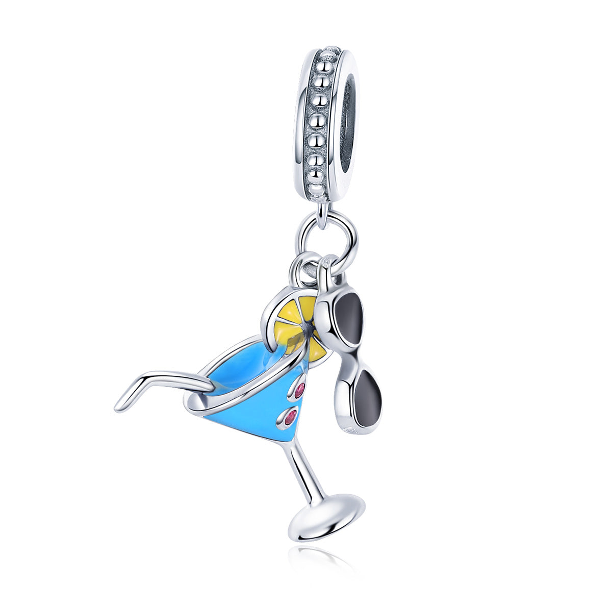 SterlingSilver Cocktails & Sunglasses Charm