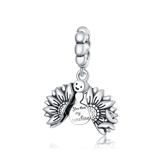 Sterling Silver 'You Are My Sunshine' Daisy Charm