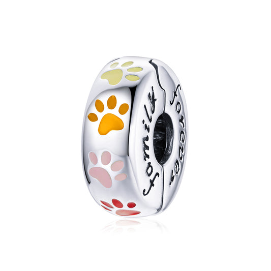 Sterling Silver 'Family' Paw Spacer Charm