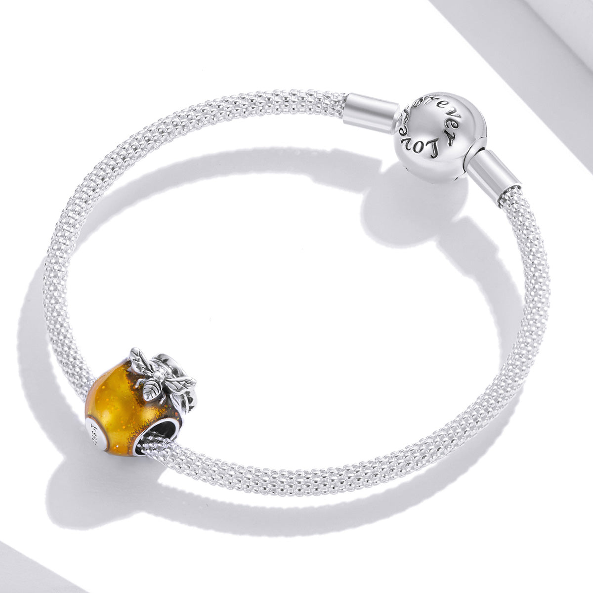 Yellow Sterling Silver Honey Pot & Bee Charm