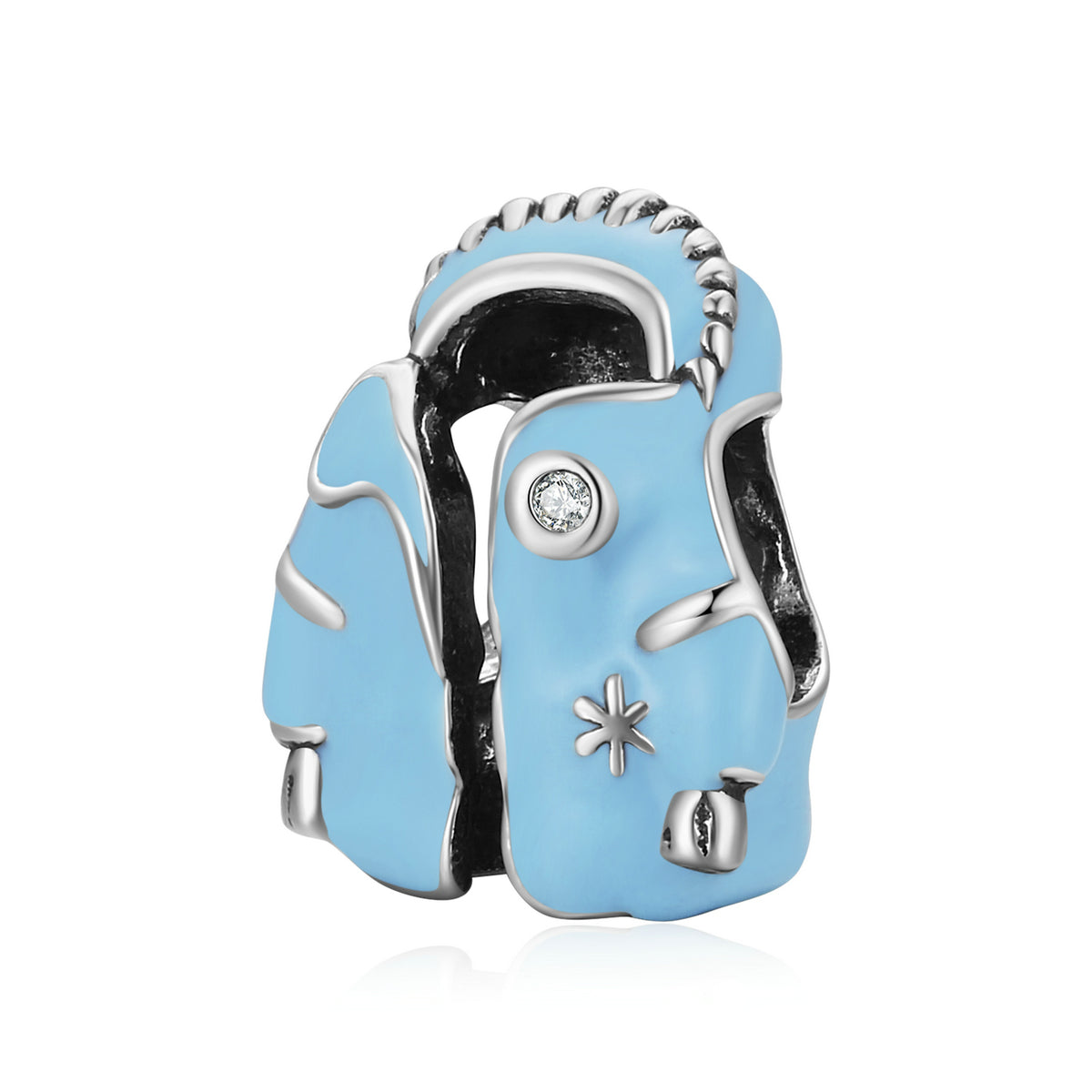 Light Blue Enamel & Sterling Silver Parka Charm