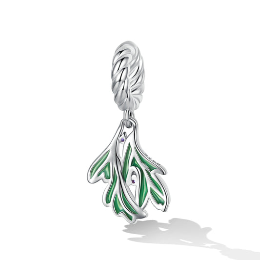 Sterling Silver Mistletoe Charm