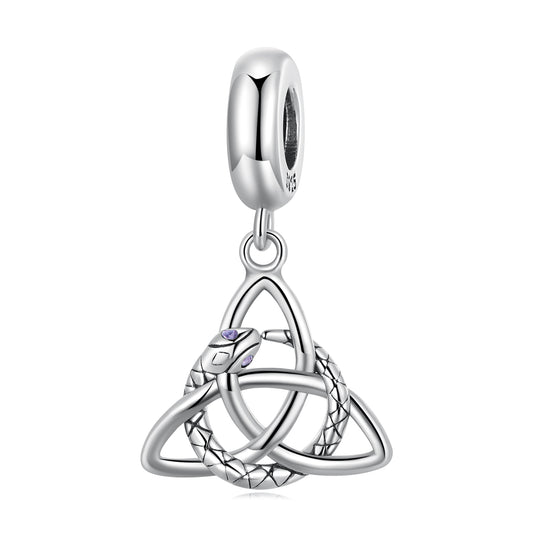 Sterling Silver Celtic Knot Snake Charm