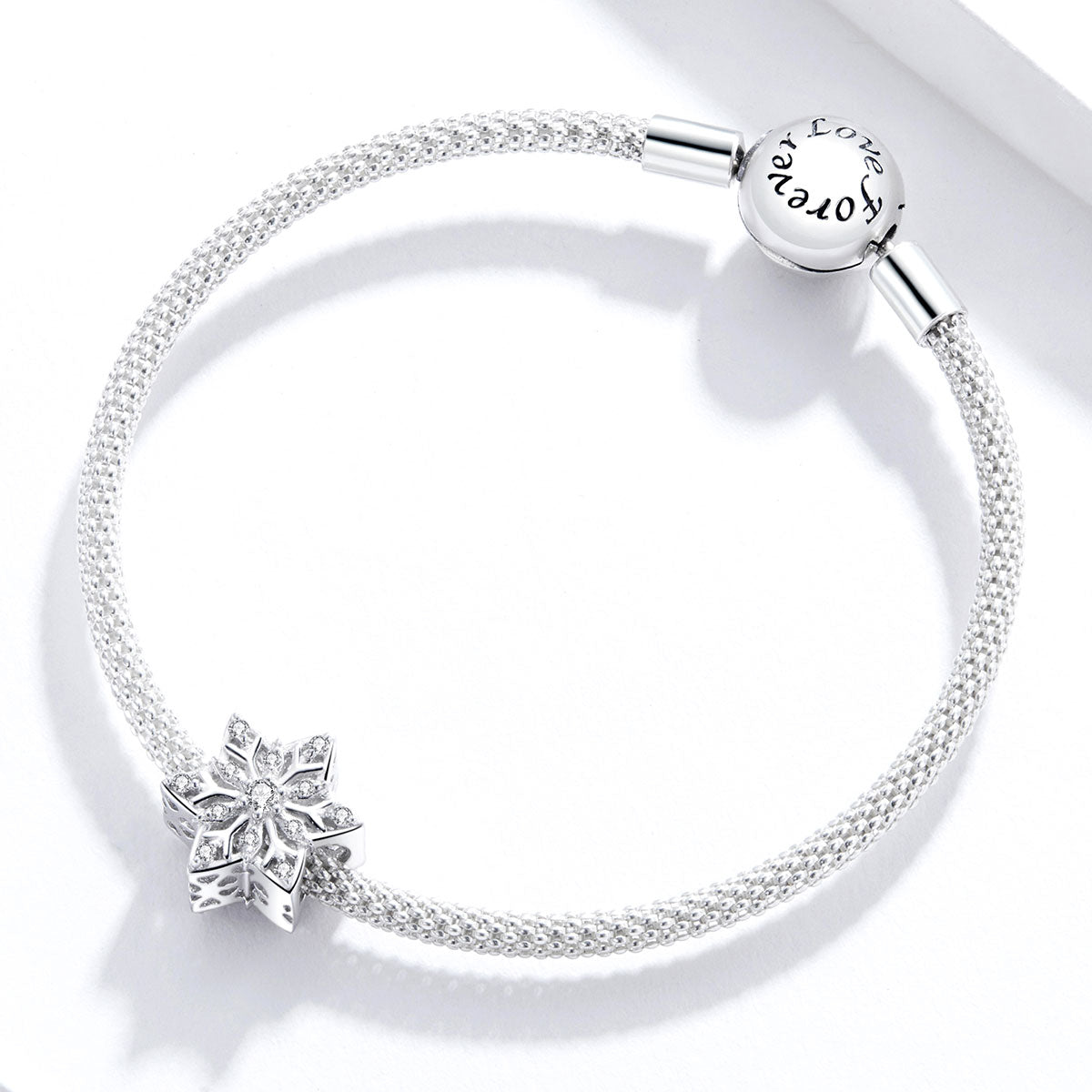 Sterling Silver Snowflake Charm with CZ