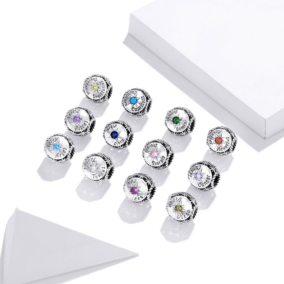 Cubic Zirconia & Sterling Silver Zodiac Sign