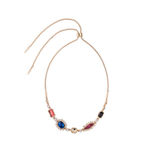 Goldtone Multi Colored Crystal Necklace