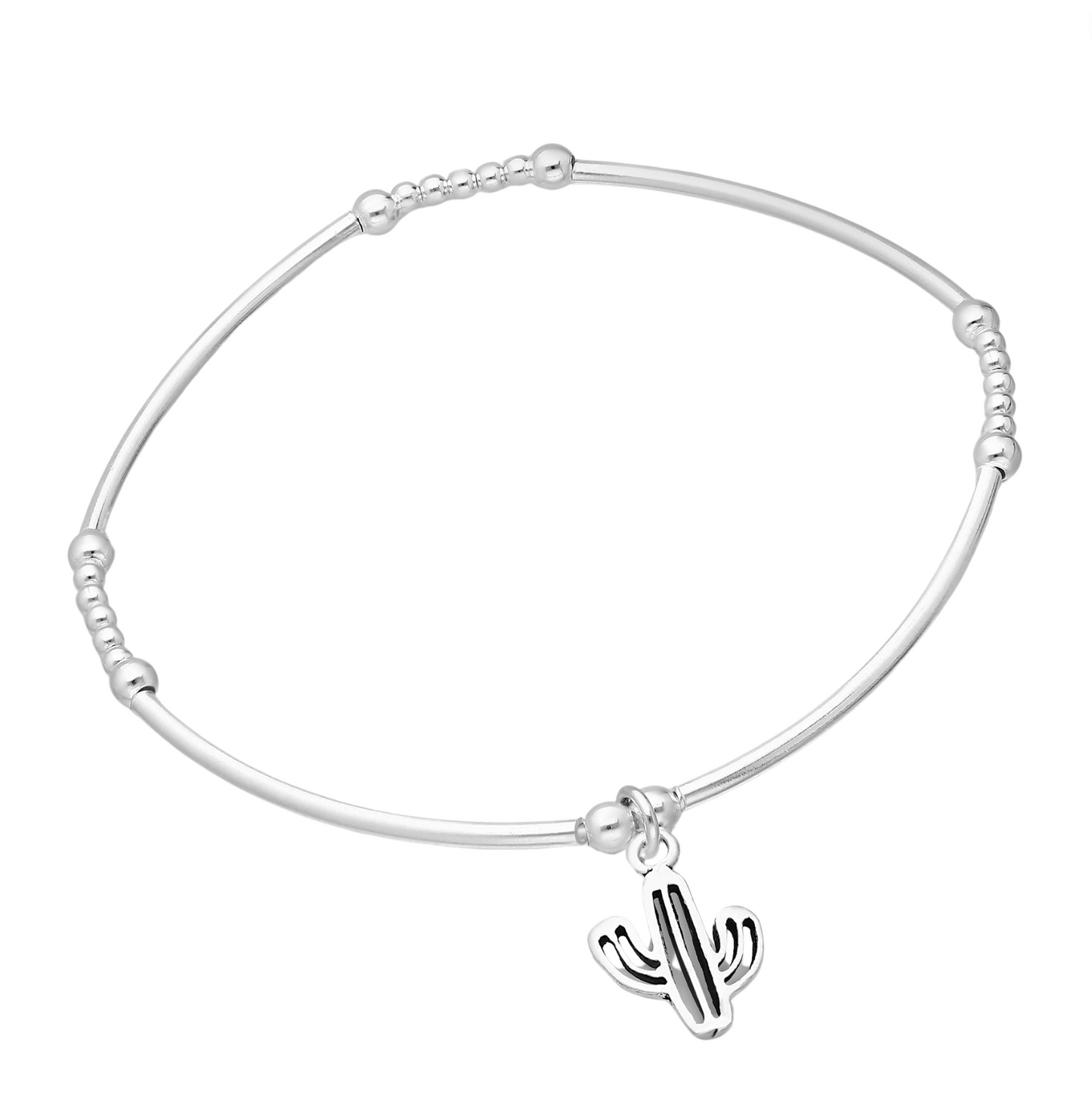 Sterling Silver Bracelet With Cactus Charm