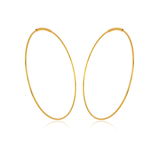 Sterling Silver 24k Gold-Plated Hoop Earrings (121023-26)