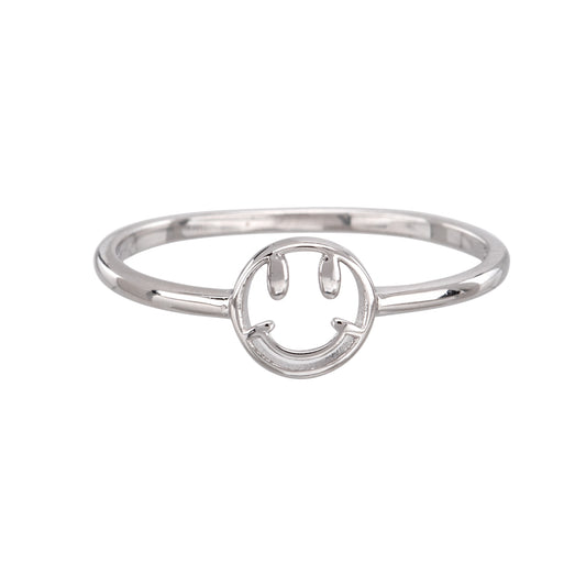 Sterling Silver Open Happy Face Ring