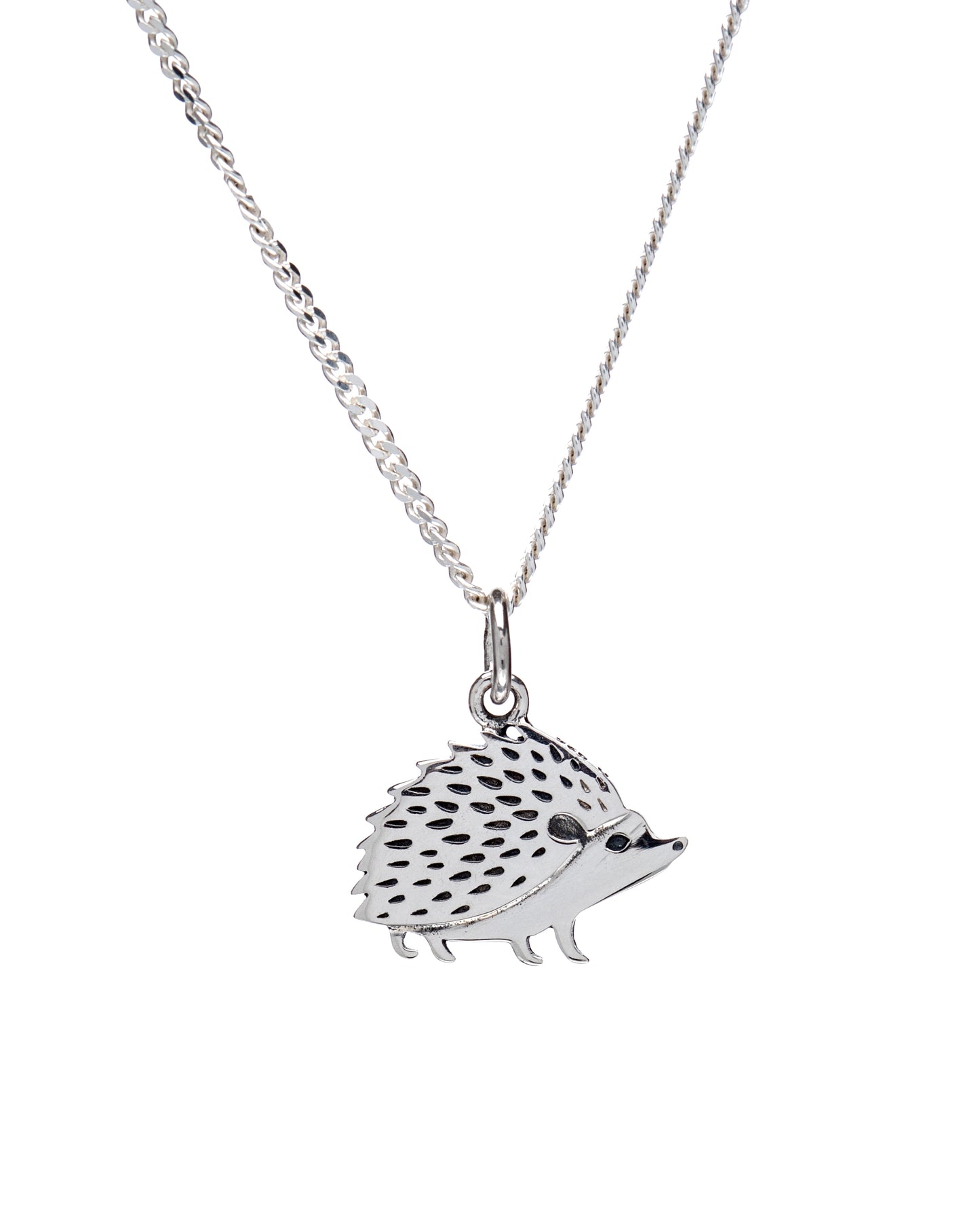 Sterling Silver Hedgehog Pendant Necklace