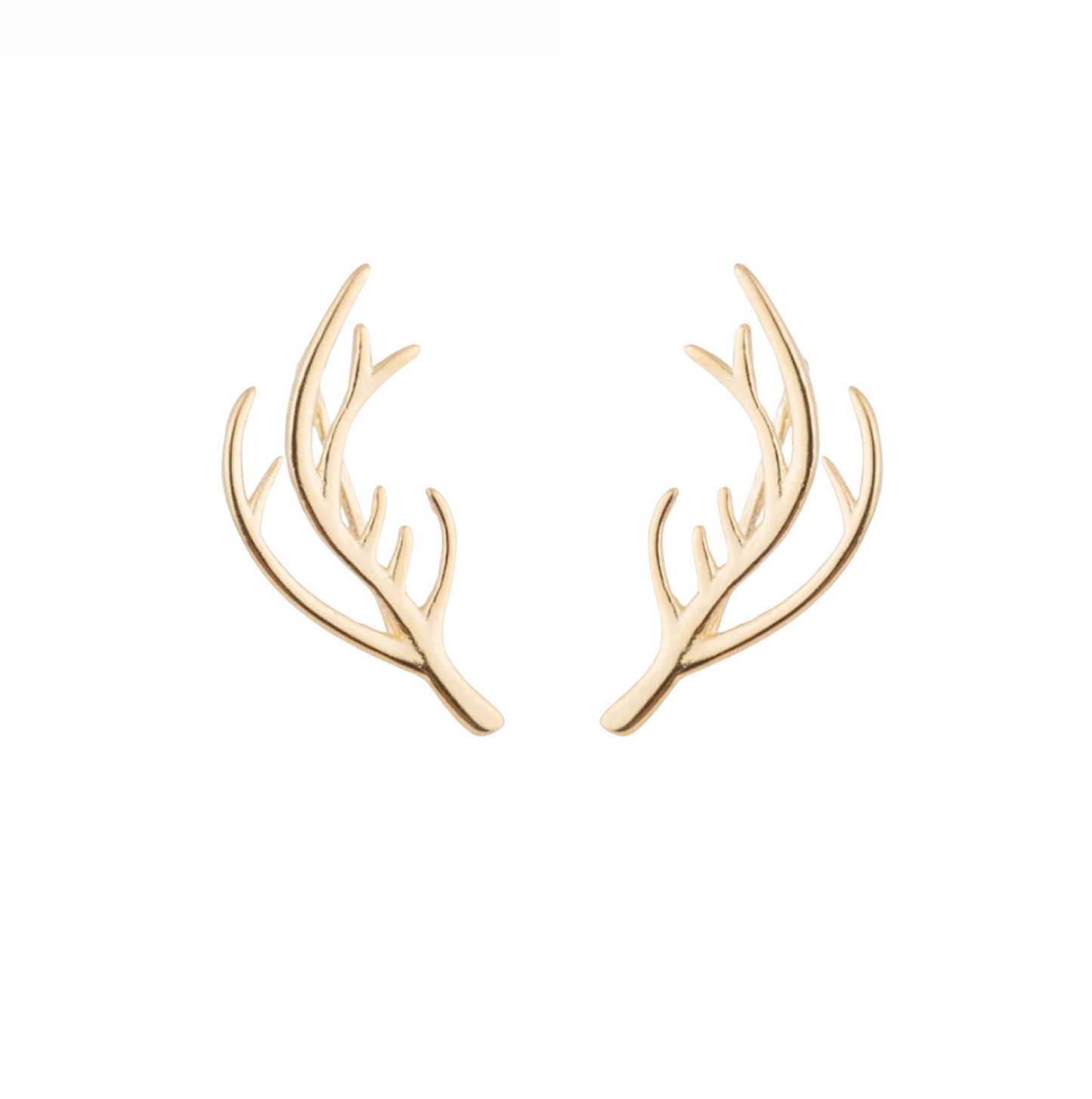 Goldtone Antler Stud Earrings