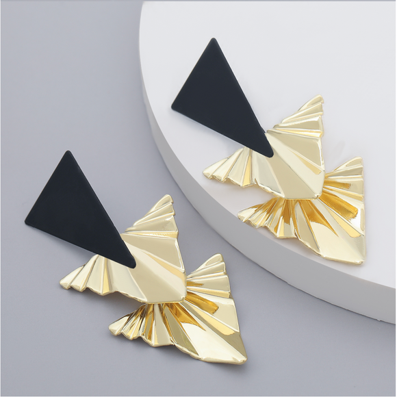 Textured Triangular Drop Earrings