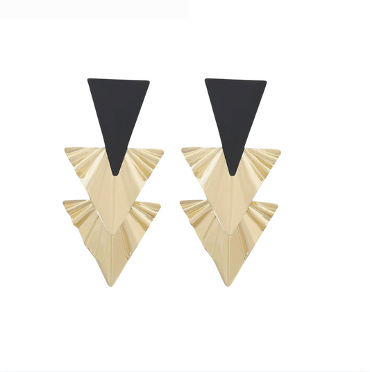 Textured Triangular Drop Earrings