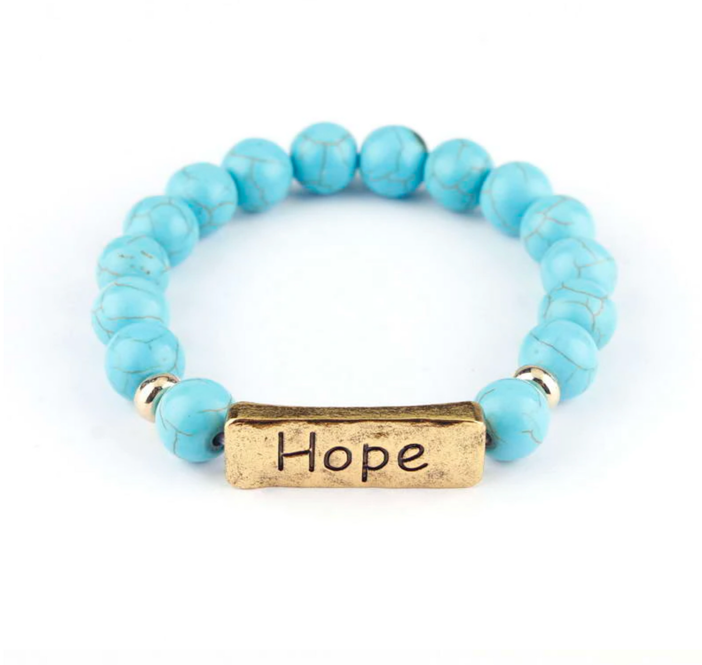 Turquoise Howlite Beaded Inspirational Saying Bracelet