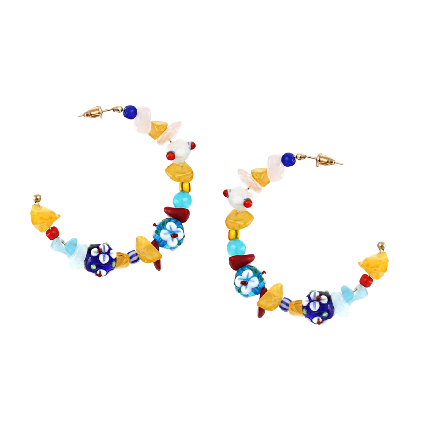 Lampwork Beaded Hoop Earrings