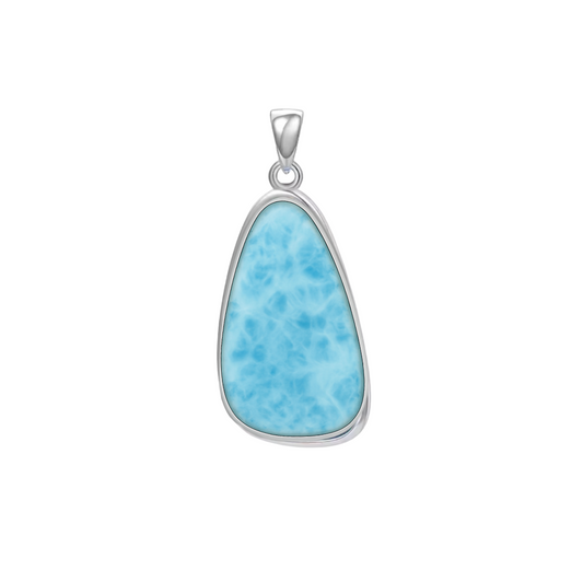 Sterling Silver Larimar Tapered Pendant Necklace