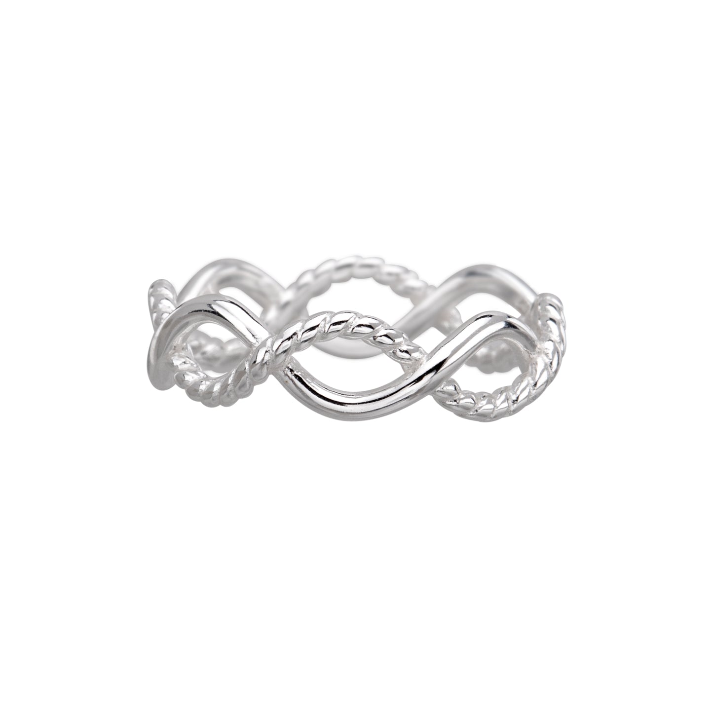 Sterling Silver Infinity Half Braided Ring