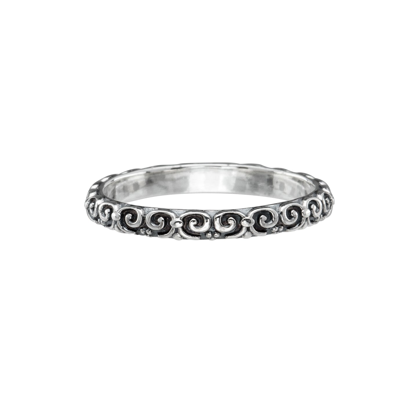 Sterling Silver Oxidized Filigree Ring