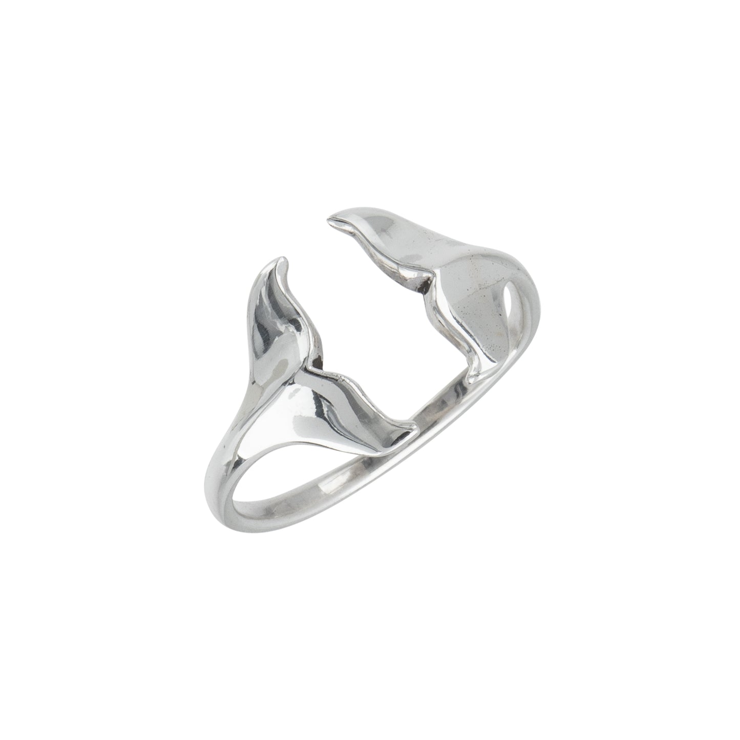 Sterling Silver Whale Tail Open Ring