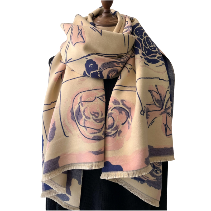 Luxurious Hibiscus Flower Scarf