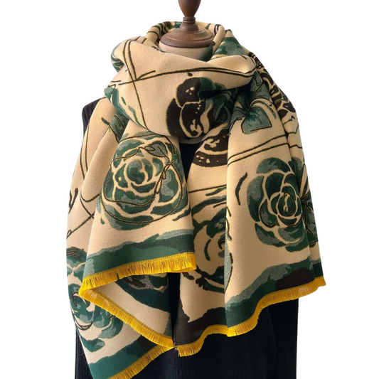 Luxurious Hibiscus Flower Scarf