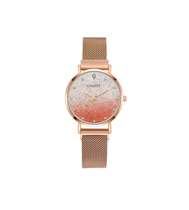 Ombre Rose Gold And Coral Mesh Watch