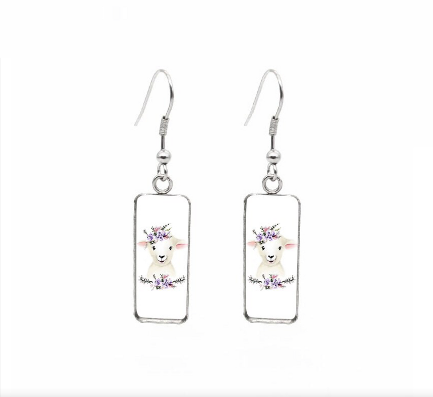 Animal Motif Rectangular Drop Earrings