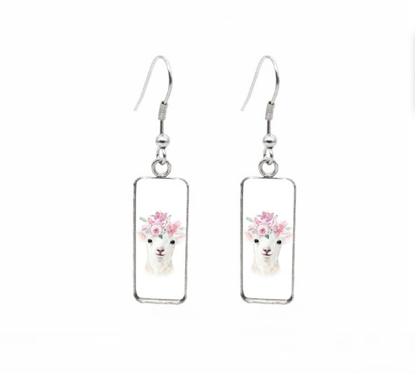 Animal Motif Rectangular Drop Earrings