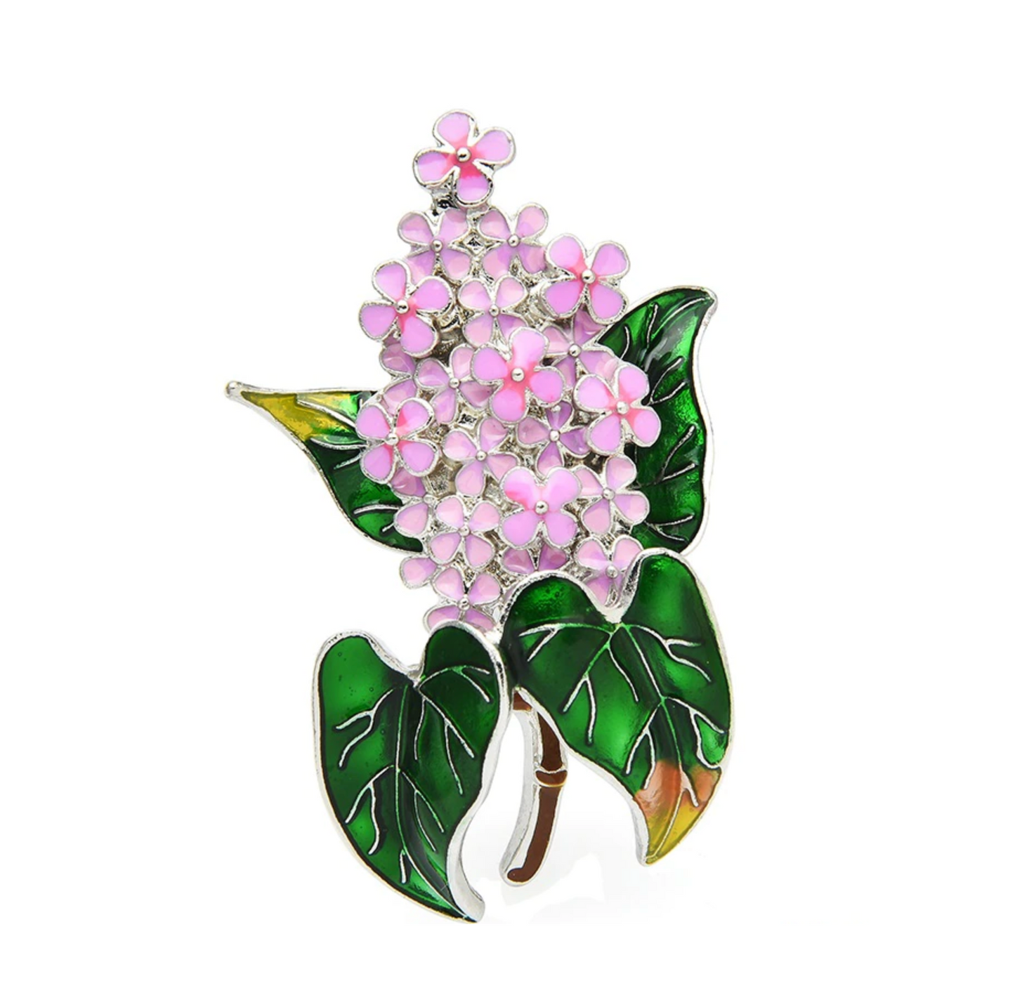 Pink & Green Hyacinth Floral Brooch