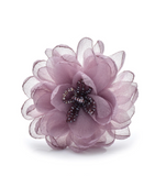 Purple Layered Fabric Floral Brooch
