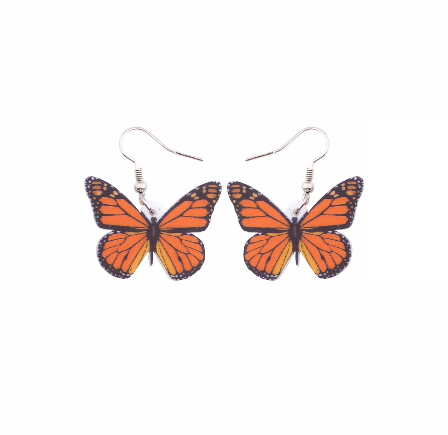 Silvertone Butterfly Drop Earrings