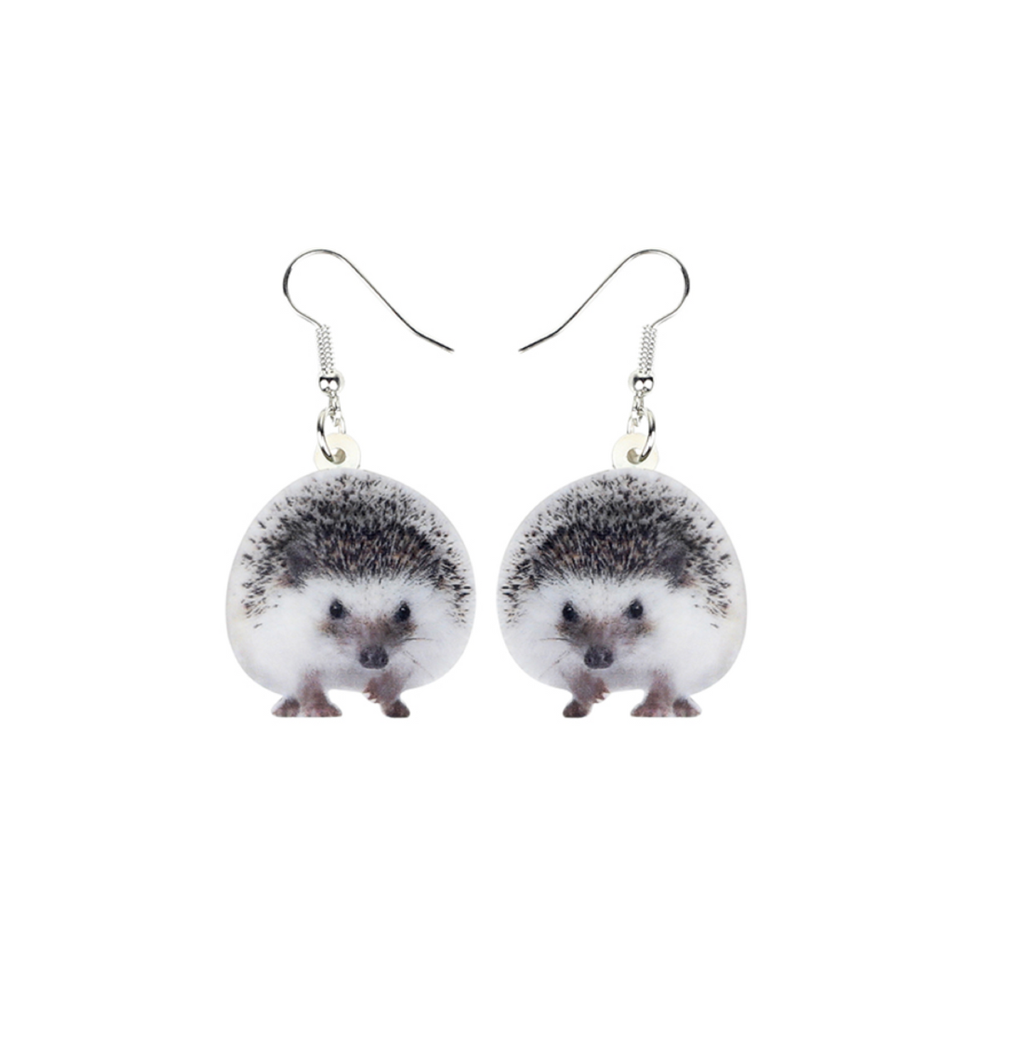 Grey Hedgehog Drop Earrings