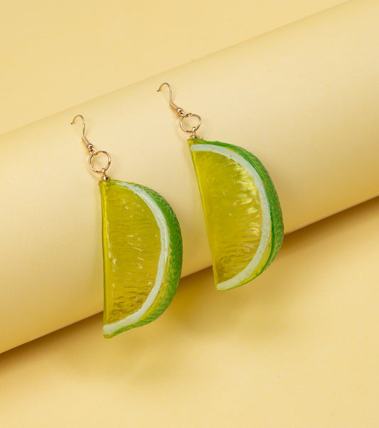 Lime Wedge Drop Earrings
