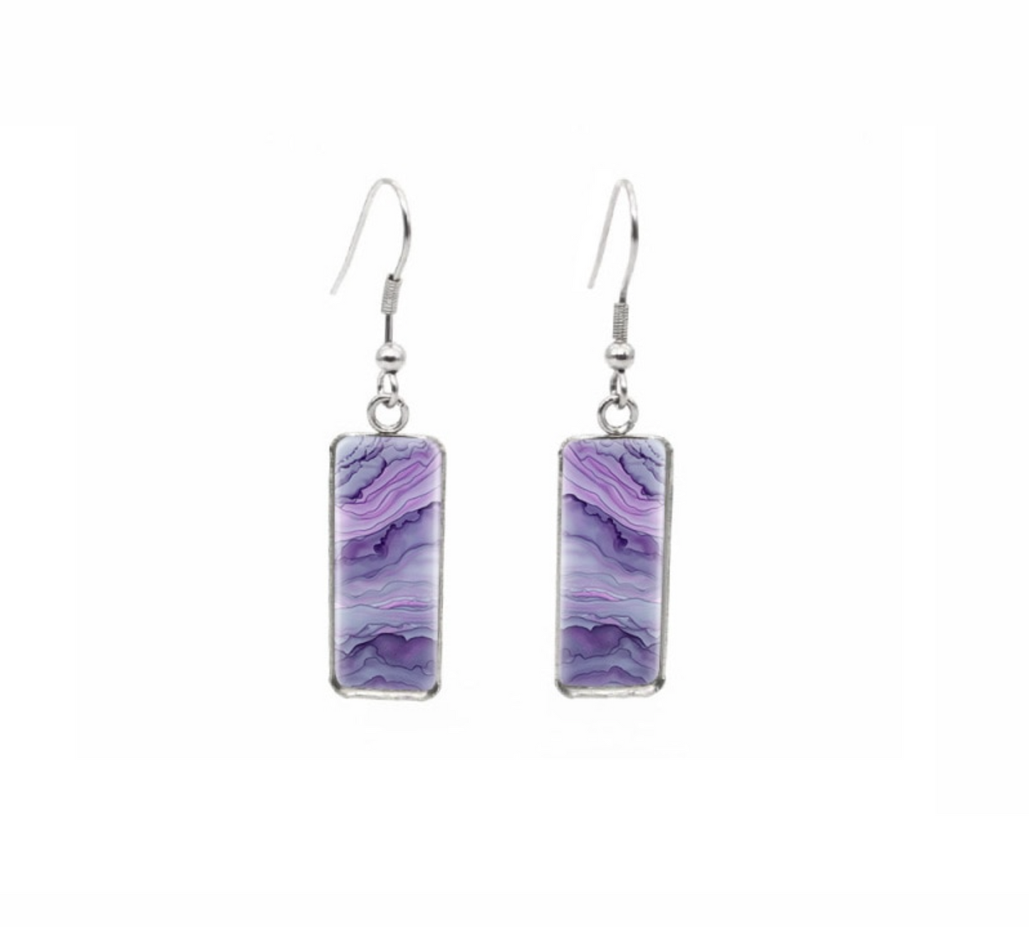 Patterned Rectangular Drop Earrings