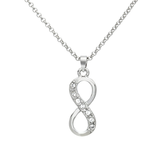 Vertical Crystal Infinity Pendant Necklace