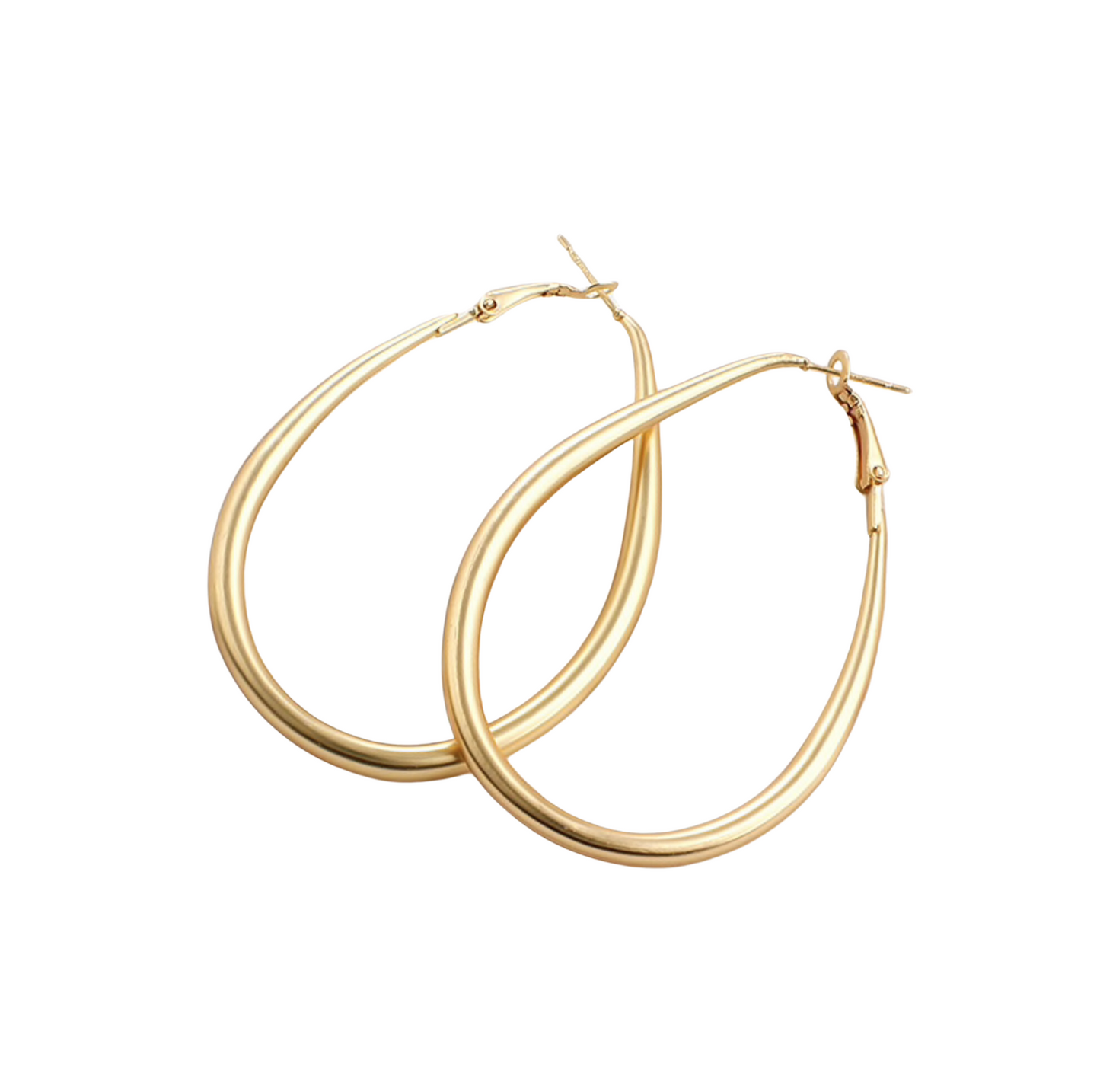 Goldtone Oval Hoop Earrings