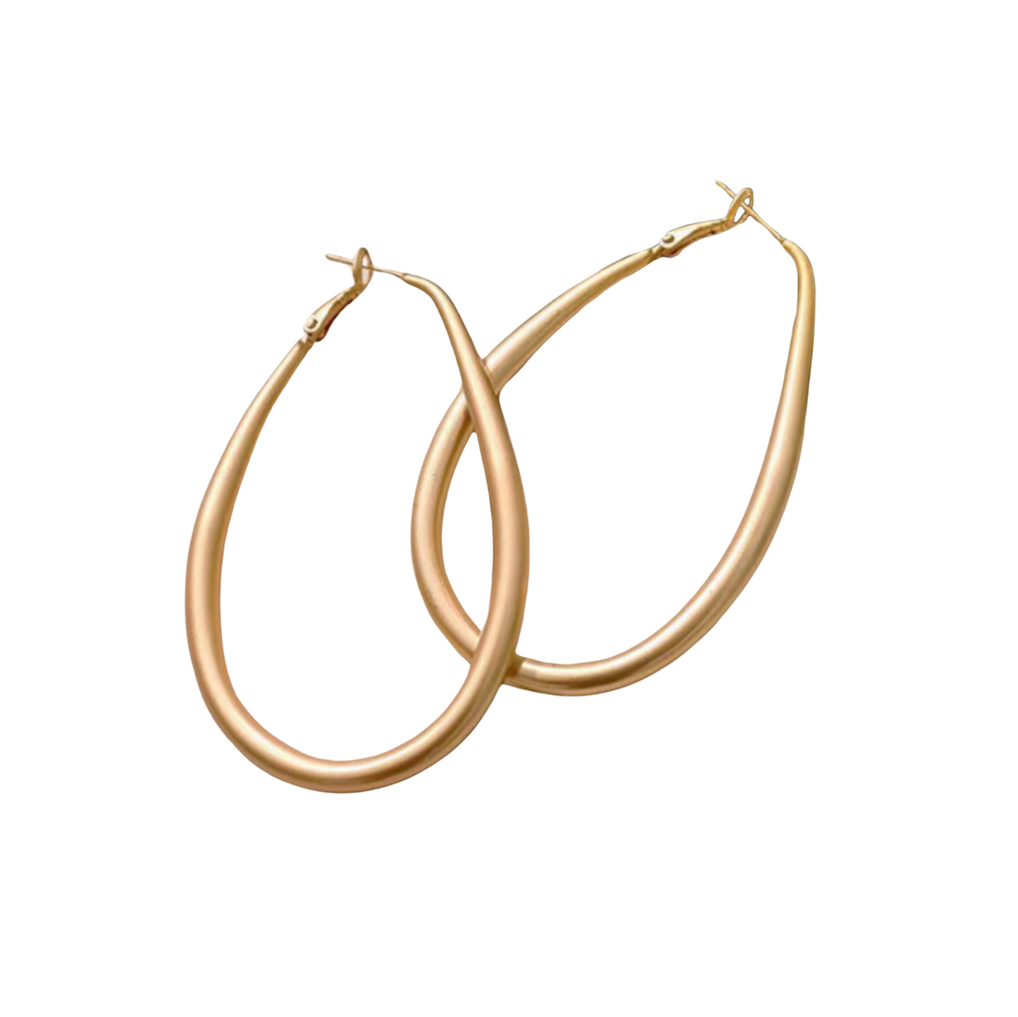 Goldtone Oval Hoop Earrings