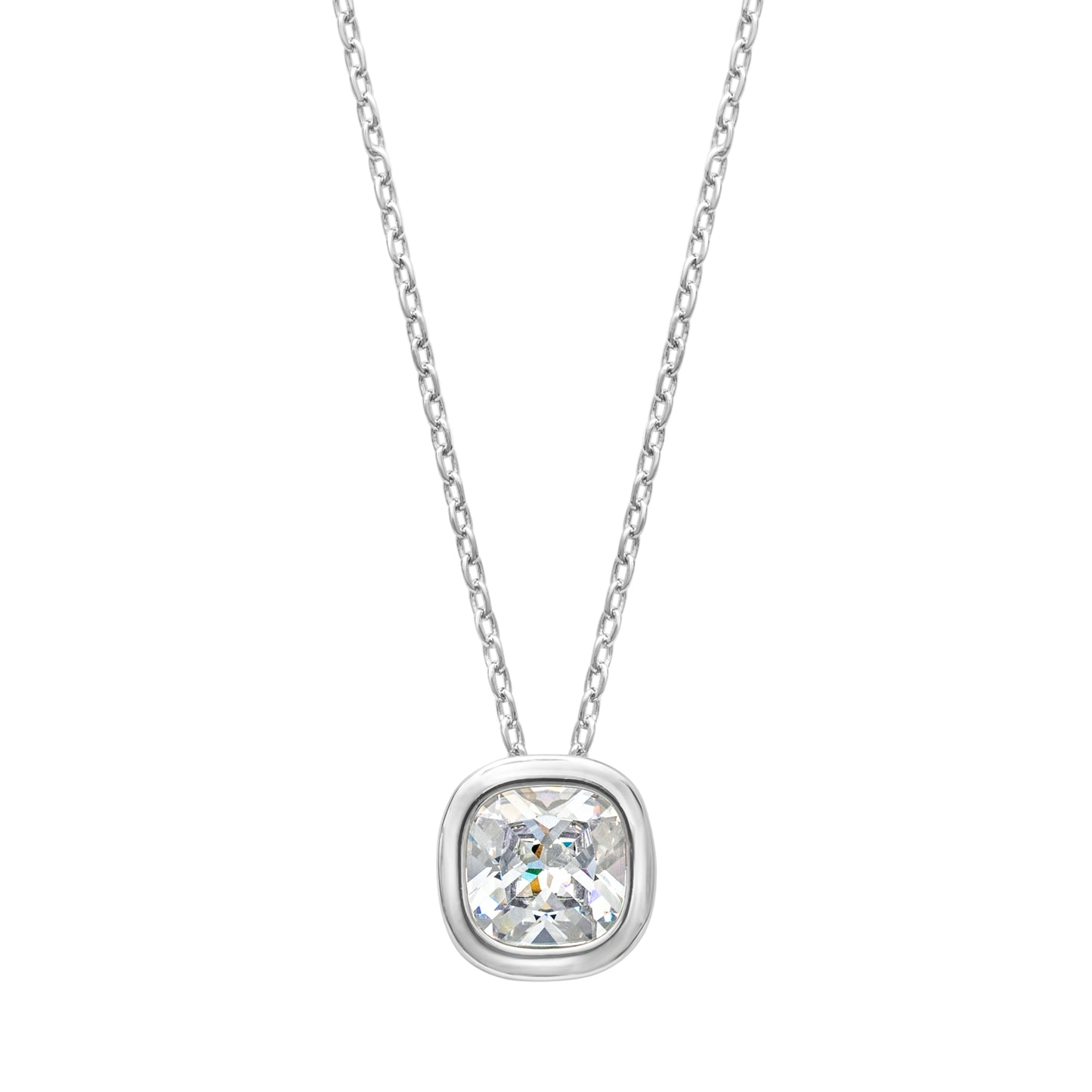 Solitaire necklace with sparkling CZ pendant, stainless steel chain, gift-ready design by callura