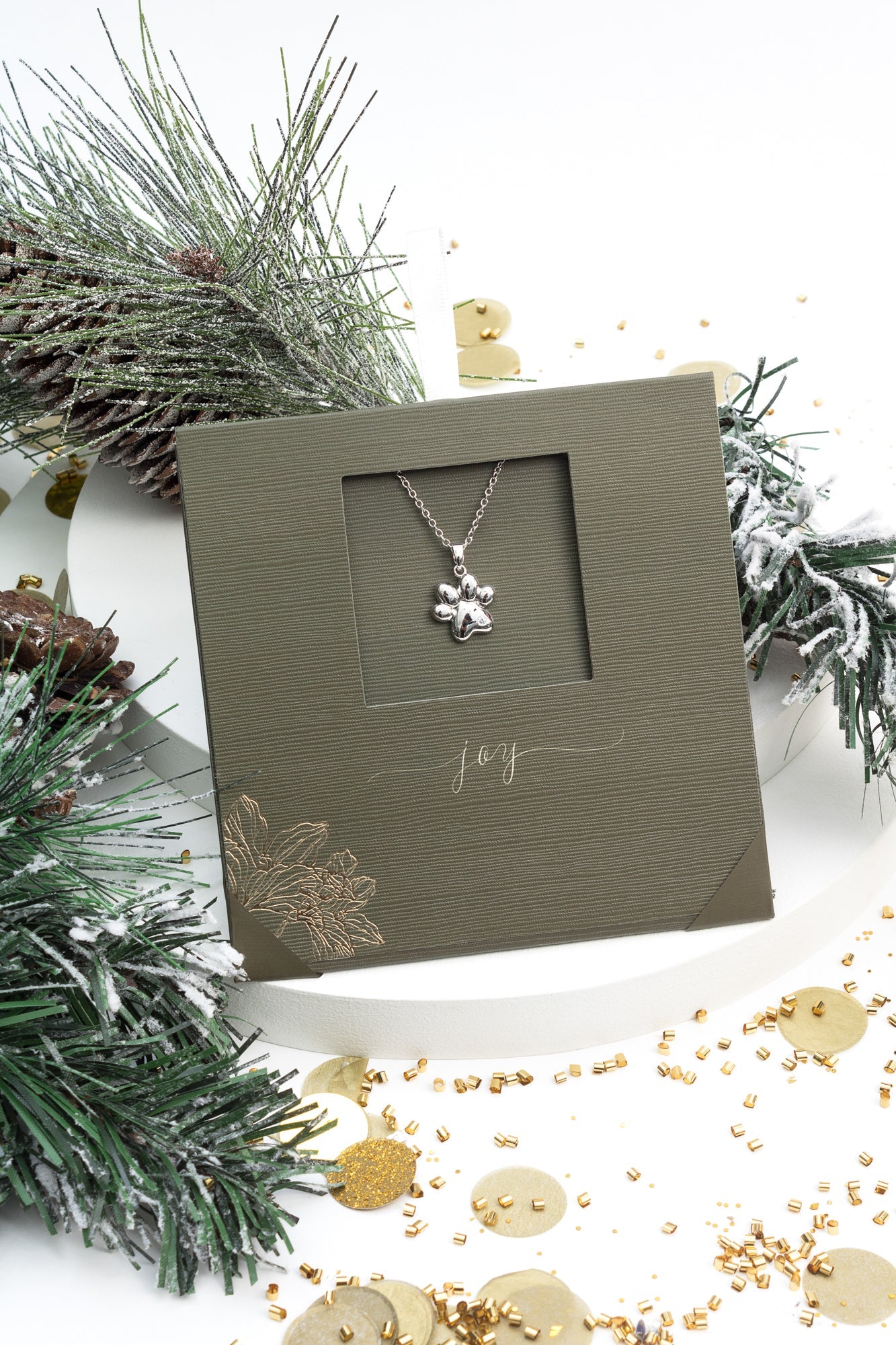 Silvertone Pendant Necklace With Swarovski Crystals On Card