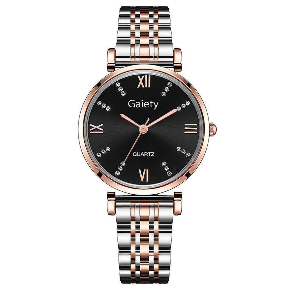 Crystal and Rose Gold Crystal Minimalist Roman Numeral Watch